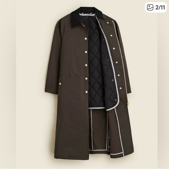 NWT JCrew Long Barn Jacket™ waxed cotton twill - Picture 1 of 3